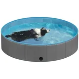 EUGAD Hundepool für mittelgroße Hunde, faltbares Planschbecken, Hundebadewanne, Swimmingpool, 120x30cm Grau 0008GYYC