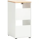 MID.YOU Mehrzweckschrank Weiß, Eichefarben - 45.1x95.8x60 cm Made in Germany, erweiterbar, Schlafzimmer, Kleiderschränke, Mehrzweckschränke