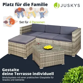 Juskys Punta Cana M Lounge-Set grau meliert/dunkelgrau