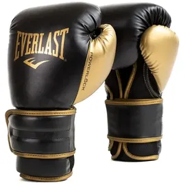 EVERLAST Powerlock 2R 16oz Boxhandschuhe Gold/Schwarz, für Boxsack, Pratzen & Sparring, mit Turnback-Handgelenkstütze, 4-lagiger Schaum – Original Everlast Ausrüstung