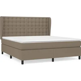 vidaXL Boxspringbett mit Matratze Taupe 180x200 cm Stoff
