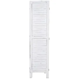 Mendler Paravent HWC-G30, Trennwand Sichtschutz Raumteiler, Shabby-Look 170x200cm ~ weiß