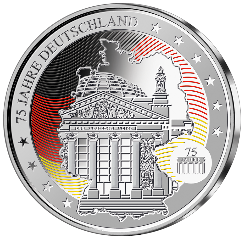 Silberprägung mit Farbveredelung "75 Jahre Deutschland" - Ihr Start in die Sammlung "75 Jahre Deutschland"!