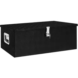 Aufbewahrungsbox Schwarz 90x47x33,5 cm Aluminium