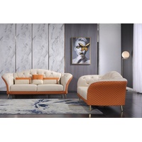 JVmoebel Sofa Beige Luxus Möbel Sofagarnitur Couch Sofa Polster 3+2 Set, Made in Europe orange