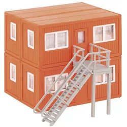 4 Baucontainer orange Bausatz Modell von Gebr. Faller 1:87
