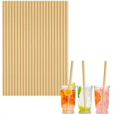 100 stück Braun Strohhalme Papier Lackfarben, 20cm Papierstrohhalme Einweg Trinkhalme Biologisch Abbaubare Cocktail Strohhalme Drinking Straws für Geburtstag,Weihnachten,Babyparty,Hochzeit,Party
