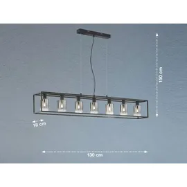 Fischer & Honsel Pendelleuchte Iska LB 130x18 cm, schwarz Hängelampe | Schwarz