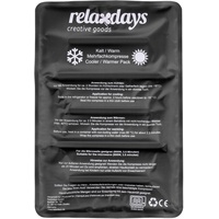 Relaxdays Kühlpad, Kalt Warm Kompresse, 25 x 36 cm, Kühlpack Gel, Erste Hilfe, wiederverwendbare Gelkompresse, schwarz