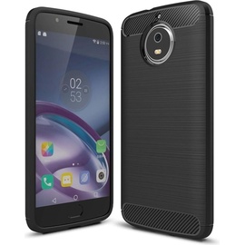 König Design Motorola Moto G5S Handy Hülle TPU Case Carbon Fiber Schutz Cover Bumper Schwarz (Motorola Moto G5S), Smartphone Hülle, Schwarz
