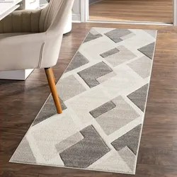 Läufer CARPET CITY "BONITO7167", braun, B:80cm H:11mm L:300cm, Obermaterial: 100% Polypropylen, Teppiche, Flachflor, Hochtief-Muster/ 3D-Effekt, Geo-Muster, für Wohnzimmer
