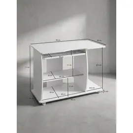 KADIMA DESIGN Computertisch GRASSE rollbar 90 x 71 x 50 cm mit Tastaturauszug, Laptop Tisch auf feststellbaren Rollen, PC-Tisch mit Drucker-Ablage