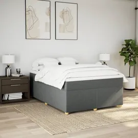 vidaXL Boxspringbett 140 x 200 cm Dunkelgrau