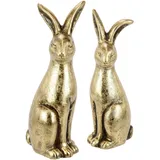 I.GE.A. Osterhase I.GE.A. "Hasen Paar, Ostern", gold (goldfarben), B:6cm H:18cm, Terrakotta, Dekofiguren, Dekofigur, Osterdeko, Osterfigur