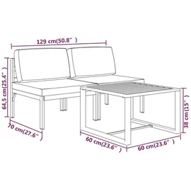 vidaXL Garten-Lounge-Set 3-tlg. anthrazit
