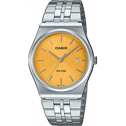 Quarzuhr CASIO TIMELESS COLLECTION Armbanduhren silberfarben (edelstahlfarben, gelb) Damen Armbanduhr, Herrenuhr, Damenuhr, analog, Datum