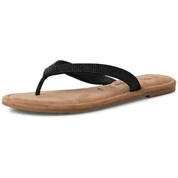 Zehentrenner TAMARIS, Damen, Gr. 41, schwarz, Leder, modisch, Schuhe, Sommerschuh, Dianette mit funkelnden Strassteinchen besetzt
