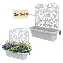 GarPet Balkonkasten 60 x 20 x 20 cm Weiß