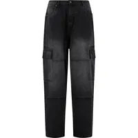 URBAN CLASSICS Tapered Heavy Ounce Baggy Cargo Jeans Black