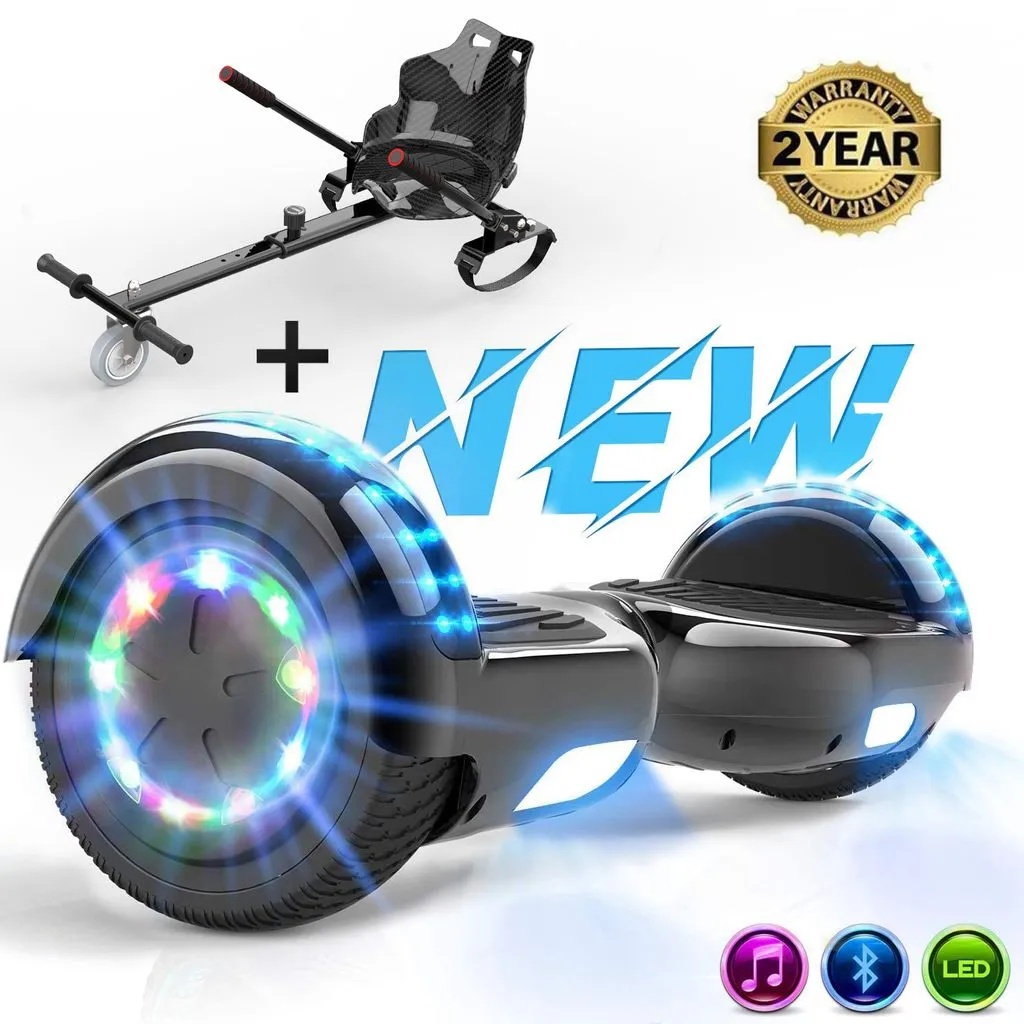 Hoverboards mit sitz für kinder , 6.5 zoll hoverboard+hoverkart bluetooth LED Motorbeleuchtung , 350w*2 motor,self-balance scooter, Weihnachtsgesc...