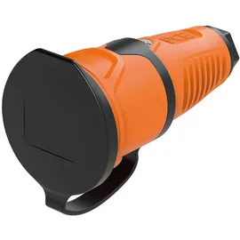 PCE Schutzkontaktkupplung mit Deckel, Gummi (orange/schwarz)