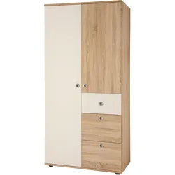 Kleiderschrank Wiki ca. 90x191 cm Weiß/Eiche