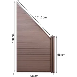 Mendler Windschutz WPC-Sichtschutz Sarthe 0,98 m braun WPC