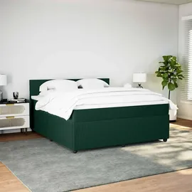 vidaXL Boxspringbett 180 x 200 cm Dunkelgrün
