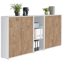 BMG Möbel Office Edition Aktenschrank 80 x 40 x 180 gold/weiß