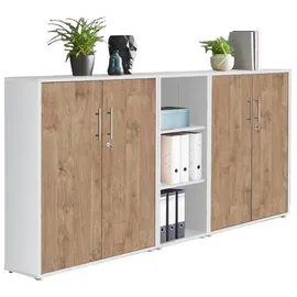 BMG Möbel Office Edition Aktenschrank 80 x 40 x 180 gold/weiß