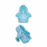 Städter Präge-Ausstecher mit Auswerfer Pinguin ca. 6 cm Hellblau