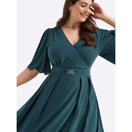sheego Abendkleid Etuikleid Petrol 56