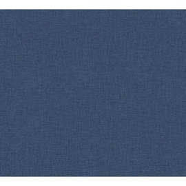 A.S. Création AS Creation New Walls Vliestapete Textil (Blau, Uni, 10,05 x 0,53 m)