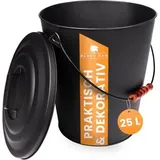 black-oak Ascheeimer Santorini 25L Stahl Ø35,5 x H43 cm schwarz