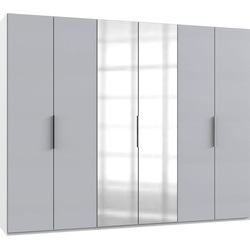 Kleiderschrank FRESH TO GO „Level“ Schränke Gr. B/H/T: 300 cm x 236 cm x 58 cm, 6 St., weiß (weiß, light grey) Kleiderschränke mit Spiegeltüren