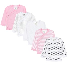 TupTam 5er Set Wickelshirts in rosa/weiß | Gr.: 50