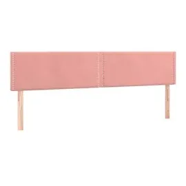vidaXL Boxspringbett mit Matratze & LED Rosa 160x200 cm Samt