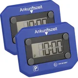 2x elektronische digitale Parkscheibe Parkuhr APA blau mit StVO-Zulassung