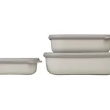 Mepal Cirqula rechteckig flach Aufbewahrungsbehälter-Set, 3-tlg. nordic white