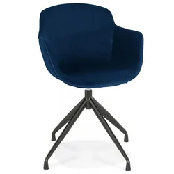 Armlehnstuhl aus Samt und Metall | Designer Sessel mit ergonomischer Rückenlehne | Polsterstuhl mit breiter Sitzfläche | Kadima Design