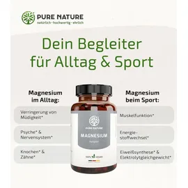 PureNature Magnesium Komplex hochdosiert 400 mg 180 Kapseln