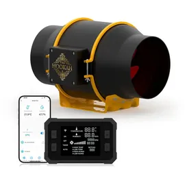 The Hookah The Grow Inline Rohrventilator 150 mm / 6 Zoll / 683 m3/h (402 CFM) / WiFi-Steuerung mit Temperatur- und Feuchtigkeitsregler, leiser EC-Motor (32 dB)