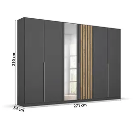 Rauch Drehtürenschrank Lamella 271 x 210 x 54 cm Grau