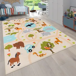 Kinderteppich PACO HOME "Bino 580", bunt (mehrfarbig), B:200cm H:4mm L:290cm, Polyester, Teppiche, Spielteppich, Motiv Straße & Autos, Kinderzimmer