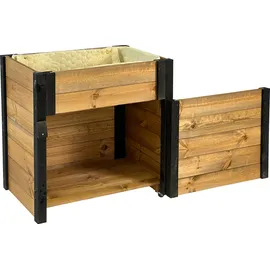 Dobar Hochbeet 60 x 40 x 62 cm Schwarz
