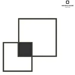 Wever & Ducré LED Design-Aufbauleuchte VENN 1.0, eckig, indirekt (up), dimmbar, 42W 2700K, mattschwarz / opal WEV-149184B2