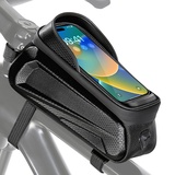 XIDOU Fahrrad Rahmentasche Fahrradtasche Rahmen Wasserdicht Rahmentasche Fahrrad Handyhalterung Handytasche für Smartphone bis zu 6.8 Zoll TPU Sensitivem Touchscreen für Fahrrad,Rennrad,Montainbikes