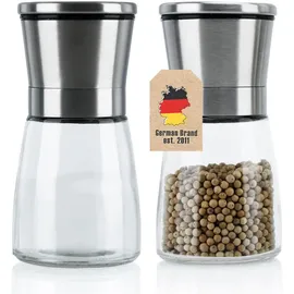 Intirilife Gewürzmühle 13,5 cm Silber Transparent unbefüllt