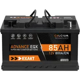 EXAKT Autobatterie 12V 85Ah 800A/EN ersetzt 80AH Starterbatterie KFZ Batterie