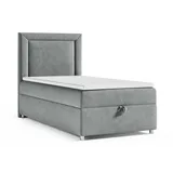 4mybaby GmbH Best for Home Boxspringbett mit Bettkasten Trinity K3-SINGLE 100x200 Bonellfederkern inkl. Topper | Grau | Grau